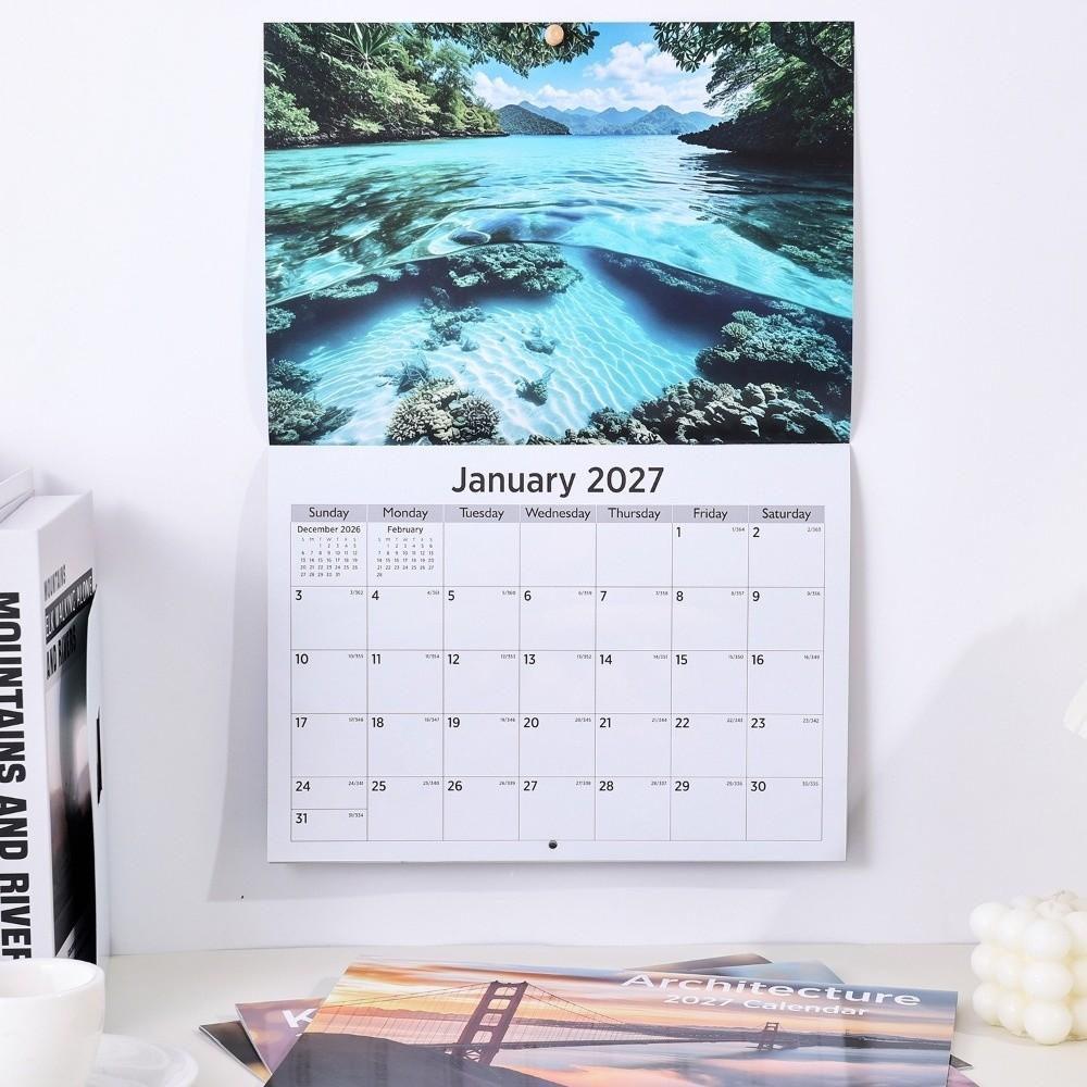 Portable Coil Calendar Thick Paper Monthly Planner Calendar New Year Gift