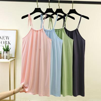 Women Plus Size Summer Spaghetti Strap Dress Cami Sleepdress Sexy Long Nightgown Stretch Slim Fit Loungewear Slipdress