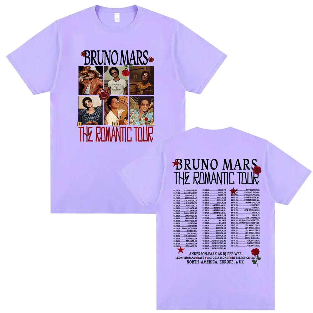 Bruno Mars The RoUnisextic Tour 2026 Music Graphic T Shirt Unisex Women Harajuku Hip Hop Rock Tshirts Summer Tops 100 Cotton Tshirt