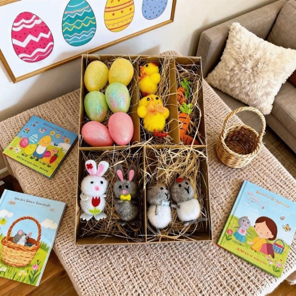 Happy Easter Easter Eggs Chick Ornament Realistic Bunny Chicken Doll  Festival Party
