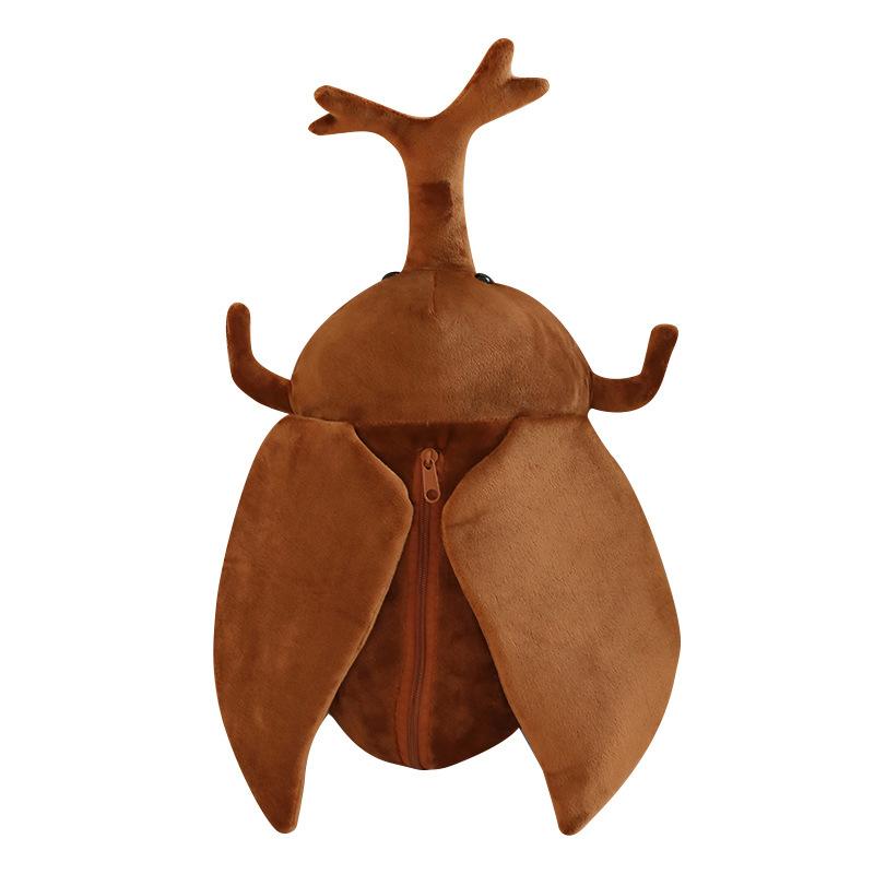 

45cm Insect Series Unicorn Fairy Helmet Beetle Filled Toys Backpack Funny Insect Backpack Children s Holiday Gifts коричневый