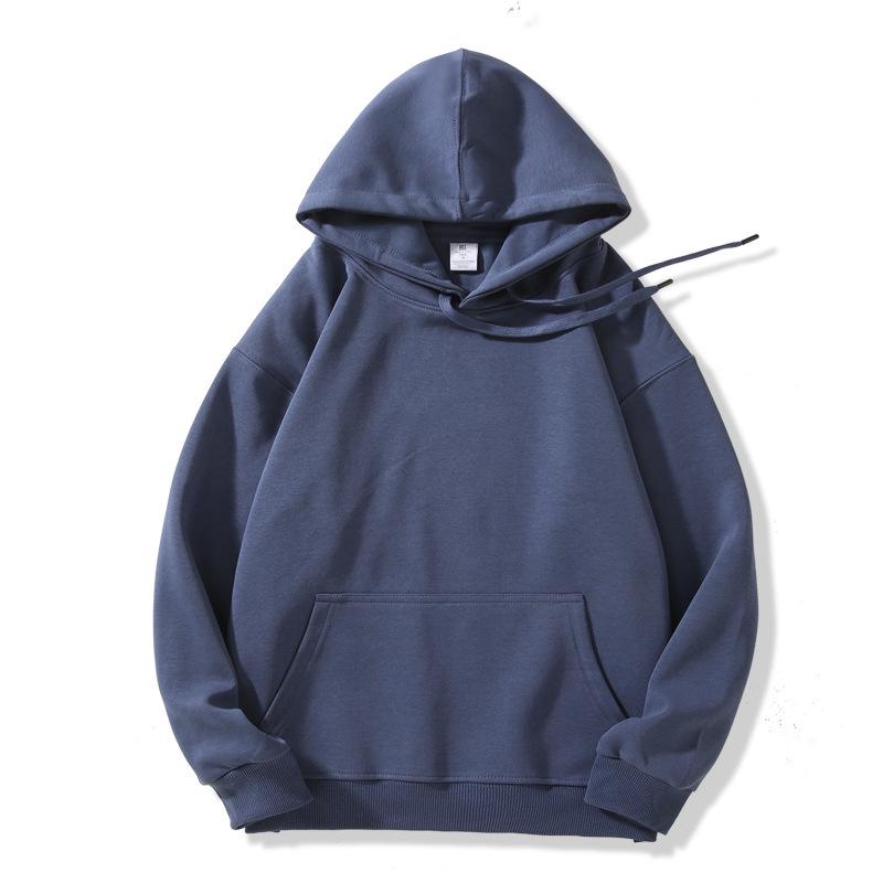 Men's Heavyweight Iron Gray Fleece Hoodie - Warm, Loose Fit for Autumn/Winter