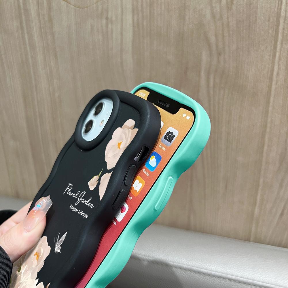 Painted Pattern Big Wave Edge Soft Silicone Material Macaron Phone Case Shockproof Protective Rubber Casing for iPhone Huawei Honor Infinix Tecno