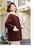 Women's Hooded Lamb Wool Cotton Jacket - Velvet, Thick, Casual Winter Coat for Middle-Aged & Elderly Moms