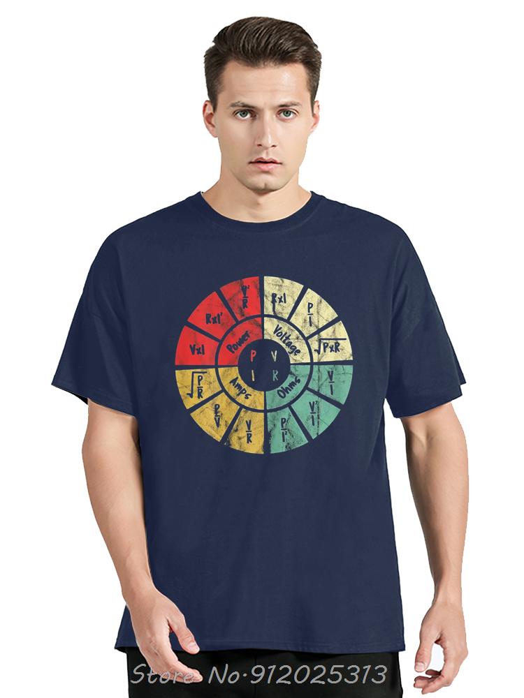 Fashion T-shirt Ohms Law Diagram Electrical Electronics Engineer T-Shirt High Quality O-Neck Short Sleeves Cotton T-Shirt Tops