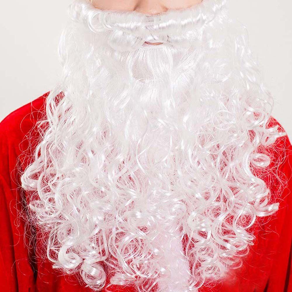 Children Adult Makeup Realistic Cosplay Props Santa Claus Beard White Wig Christmas Accessories