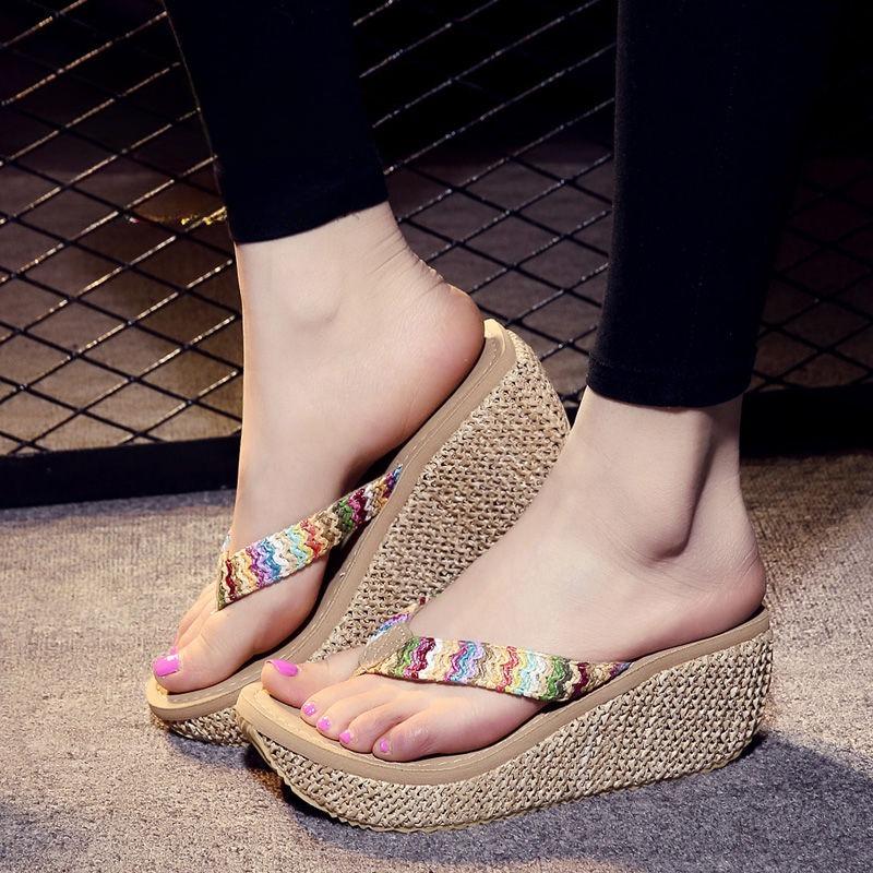 Fashion Shoes for Women Roman Flip Flops Sandals Thick Platform Trend Slides Outside Woman Slippers Non Slip Summer Luxury Shoe Trend