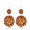 Earrings Leaf Earrings Gold Simple Double Layer Hollowed Out Leaf Earrings Vintage Double Layer Teardrop Straw Large Circle Women's Earrings