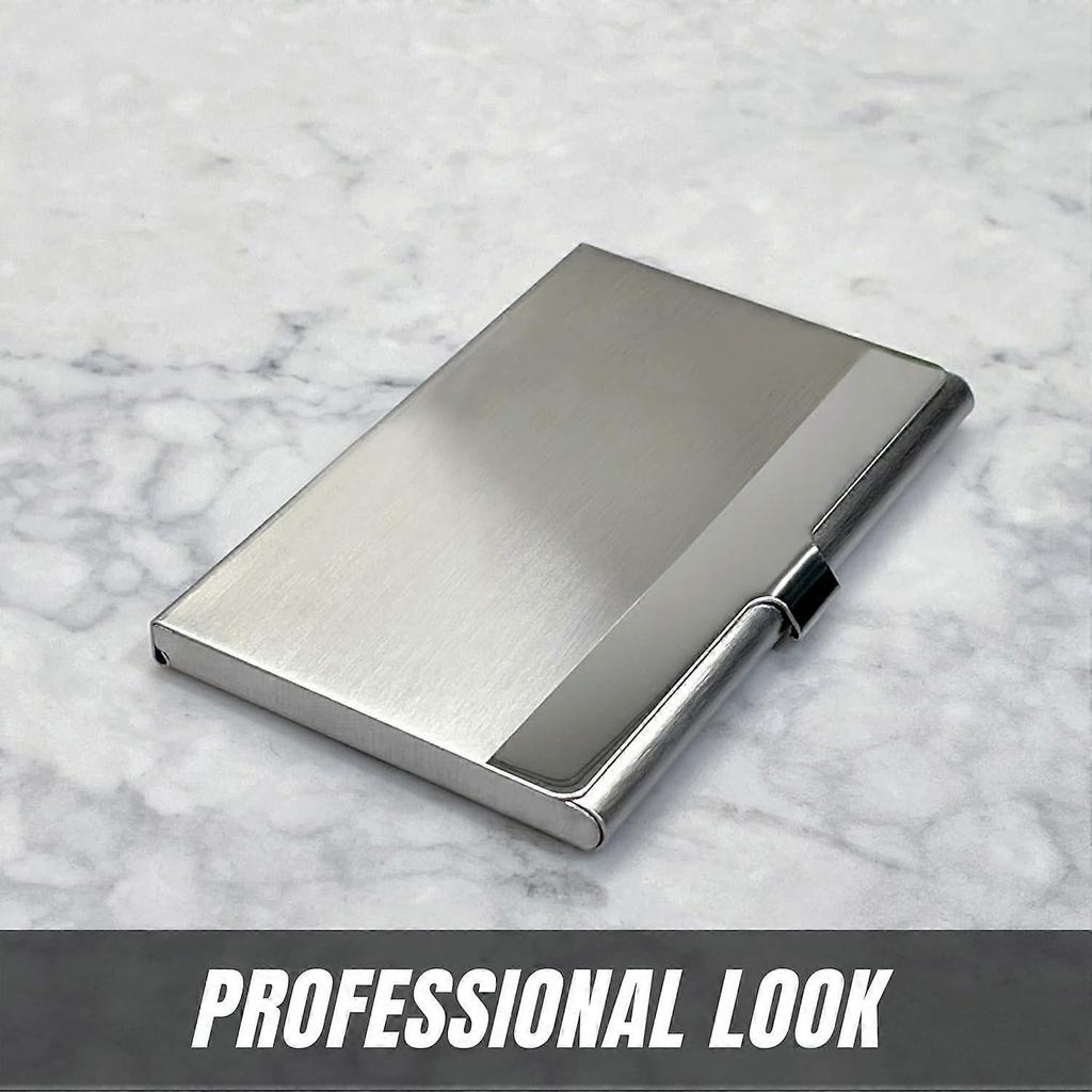 Business Card Holder for Men and Women Slim Minimalist Design Case, Stainless Steel Metal
