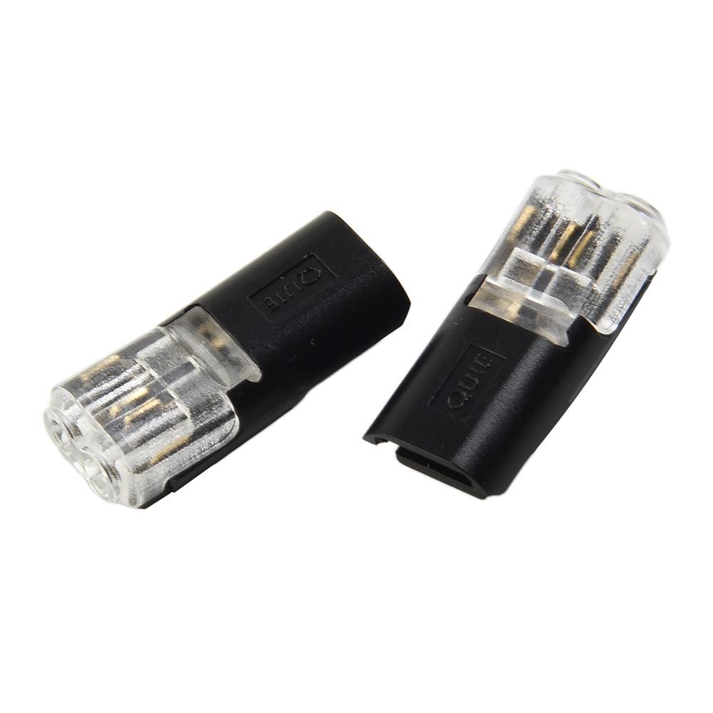 Clip Cable Clamp Terminal Automatic Double Head PVC Wire 10A 10Pcs 21.8*9.8*6.15mm 2pin 300V Connection Connector