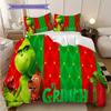 1 ST Grinch patroon Beddengoed Dekbed Set Dekbedovertrek Kussensloop Huisdecoratie Verjaardagscadeau (1 dekbedovertrek + 2 kussenslopen, zonder binnenkussen)