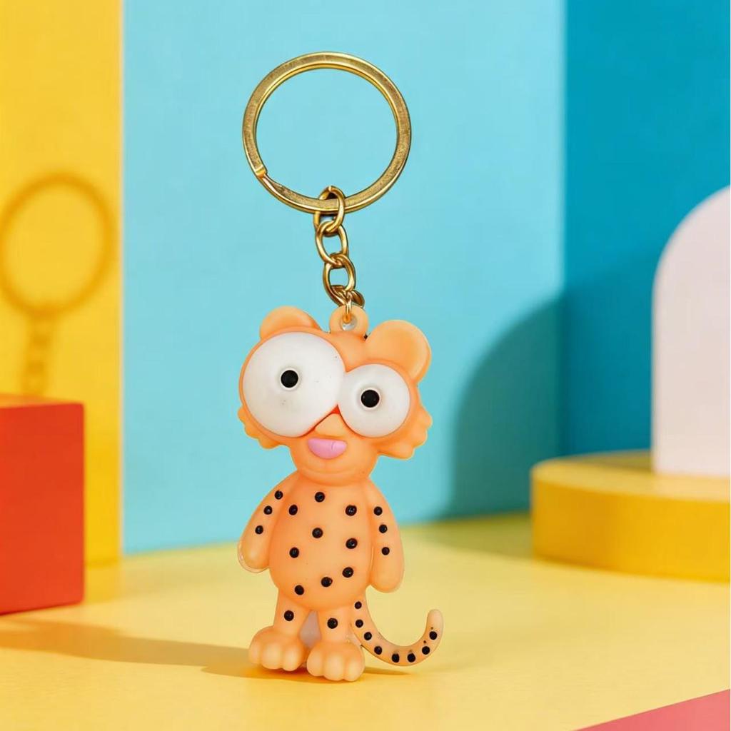 Cartoon Animal Big-Eyed Keychain: Giraffe & Lion King Pendant Gifts