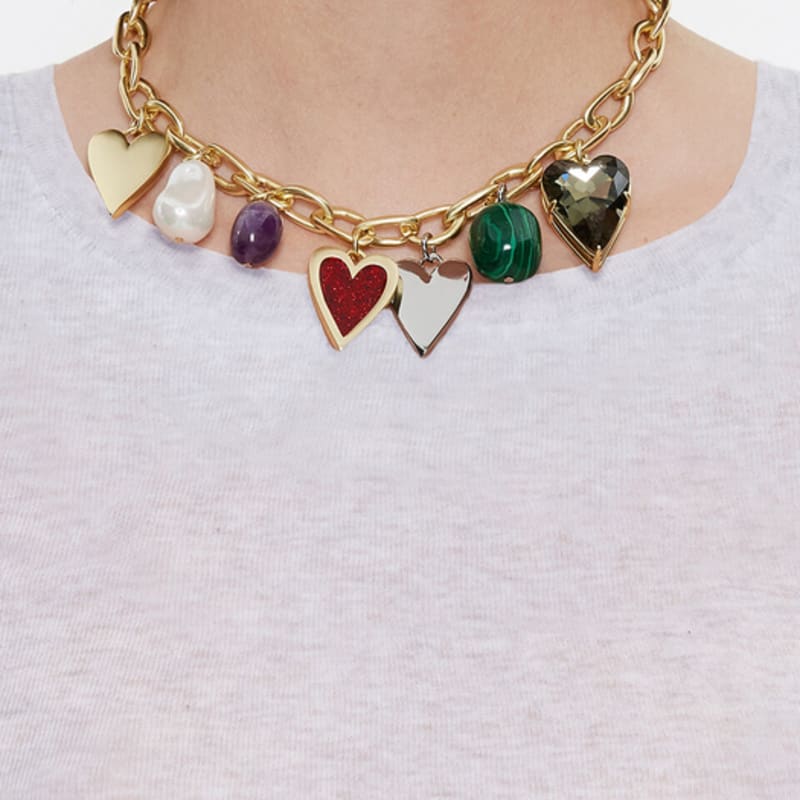 BIMBA Y LOLA [24FW] BIMBA Y LOLA Bold Heart Pendant Gold Chain Necklace B246AIU013GOF