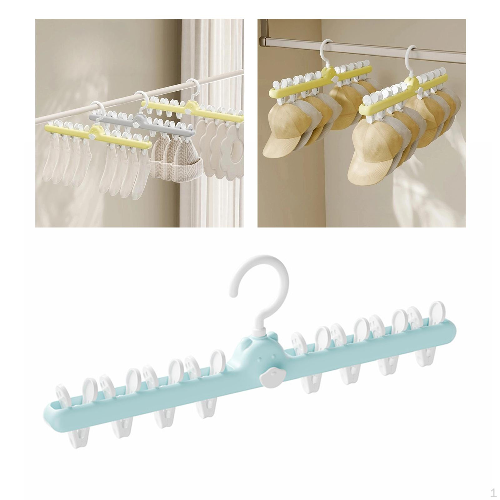 

Clothes Hanger Bras Drying with 8 Clips to Hang Clip Rack for Pants Baby синій