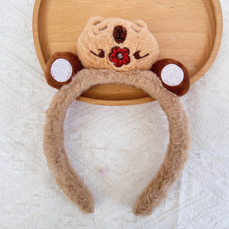 Cartoon Plush Headband: Cute Hair Accessory for Women & Kids, Perfect for Face Washing