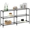 Console Table with Transparent Glass Top 158.5 X 30 X 81 Cm Steel