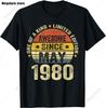 Unisexs Vintage 43th Birthday Gift T Shirts Awesome Since May 1980 Born in May 1980 TShirt Funny Birthday Greeting Party Tops