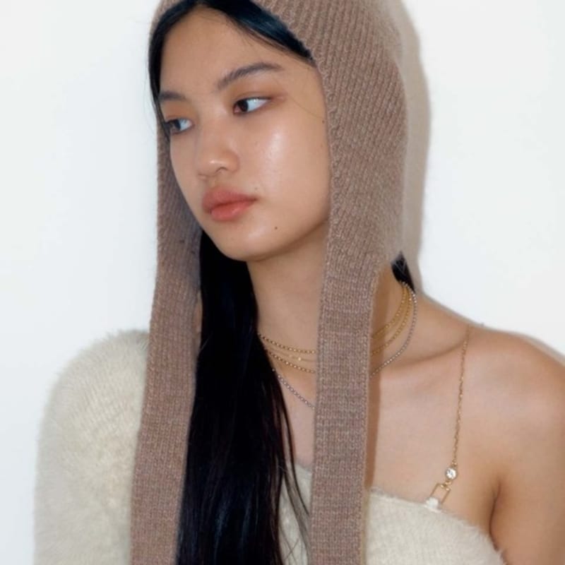 

ШАПКА-БИНИ ИЗ АНГОРСКОГО ТРИКОТАЖА brown