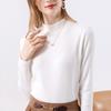 Cotton Bottomed Shirt Women's Summer Women's Clothing Basic Small Stand-up Neck Elastic Inner Long-sleeved Shirt Top