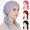 Fashion Ruffle Trim Women's Hijab Breathable Pleated Scarf Cap Head Scarf