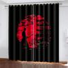 Japanese Style Wave Sun Samurai Manga Caricature Animation Light Filtering Drapes 2 Panelss Thin Window Drapes For Bedroom Space Living Space