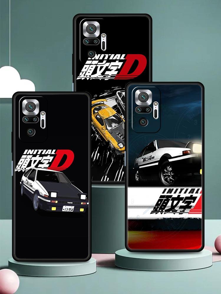 Initial D Car Phone Case Cover for Redmi 14C 10C Note 15 14 13 12 10 11 K40 Pro Plus 5G Soft TPU Shockproof Shell Fundas Capas