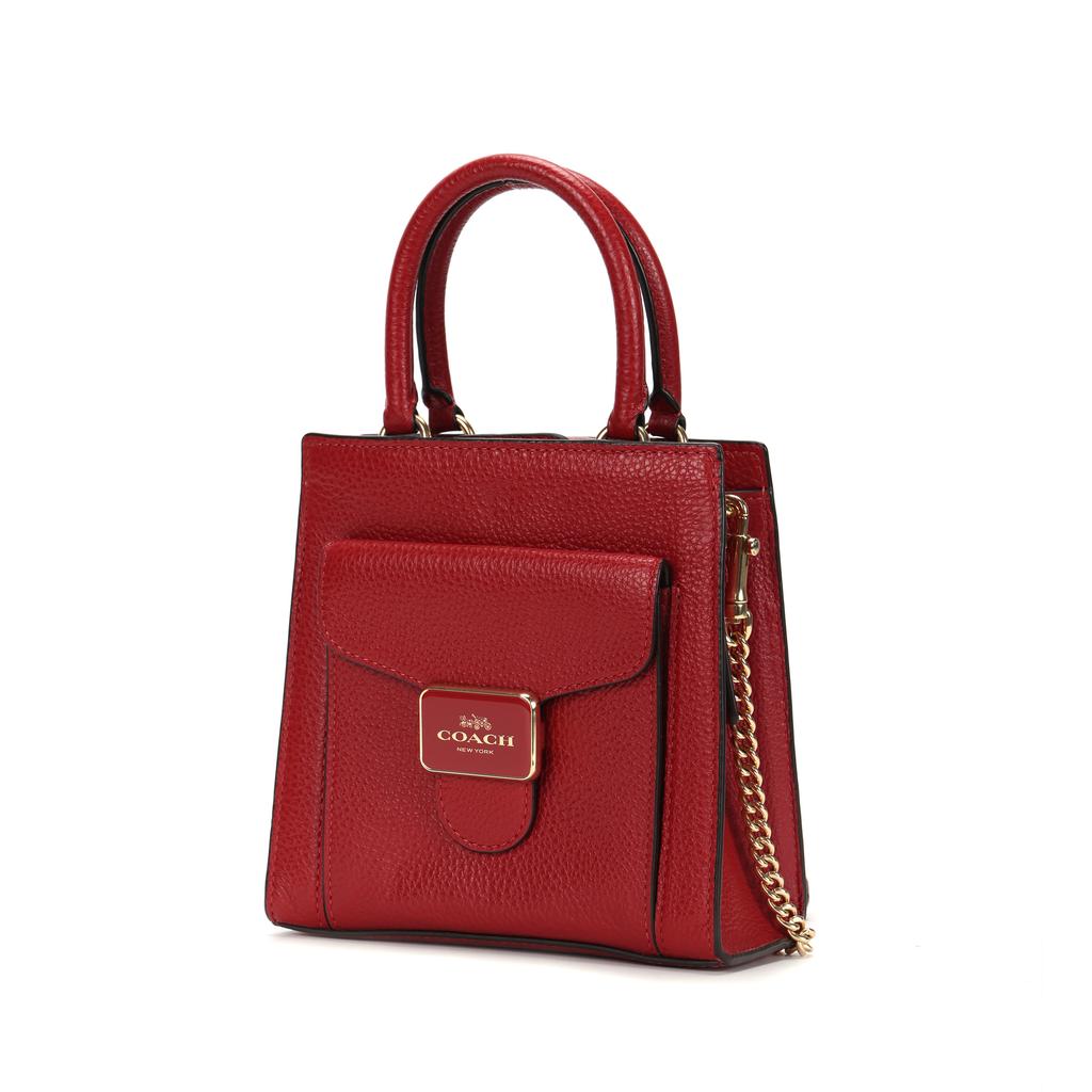 New COACH Pepper Woolen Small Square Bag, One Shoulder Handbag Trumpets Women's Red C6778-IMF8Q