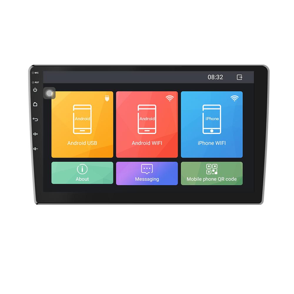 Podofo 10,1" Univerzální Android Radio Auto Android Player 9.1 Podpora přehrávače do auta Linka zrcátka Pohled zezadu WIFI GPS BT Ovládání FM na volantu