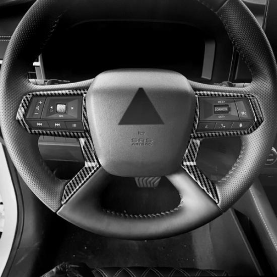 Carbon Fiber Steering Wheel Trim For Mitsubishi Outlander -2024