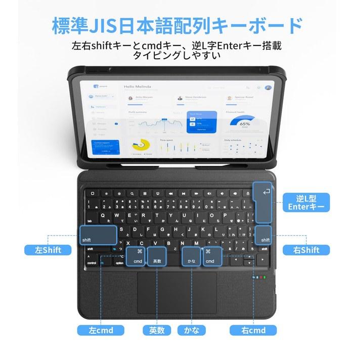 Omikamo iPad A16 Keyboard Case for 11th/10th Generation – Black 10.9/11 inch