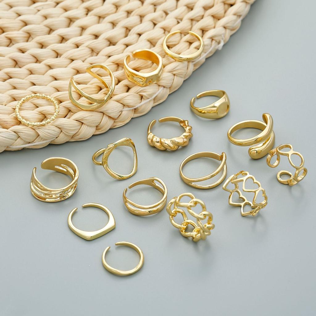 Light Luxury Women's Love Design Open Ring, Personalized Niche Design Geometric Ring Jewelry