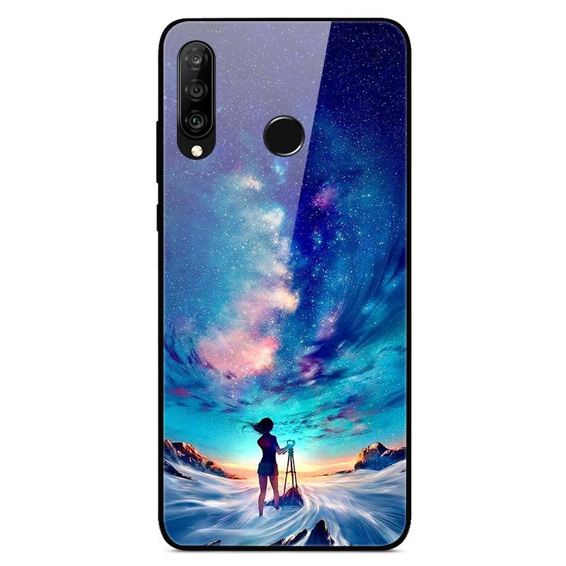 6.15"For Huawei Honor 20S Case Tempered Glass Print Back Cover Hard Case For Huawei Honor 20S MAR-LX1H Phone Case Honor20S 20 S