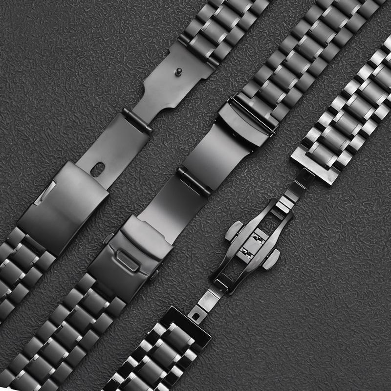 For Seiko Longines Timex Citizen Casio Curved End Stainless Steel Strap Men 20mm 22mm 24mm High Quality Metal Watchband Bracelet