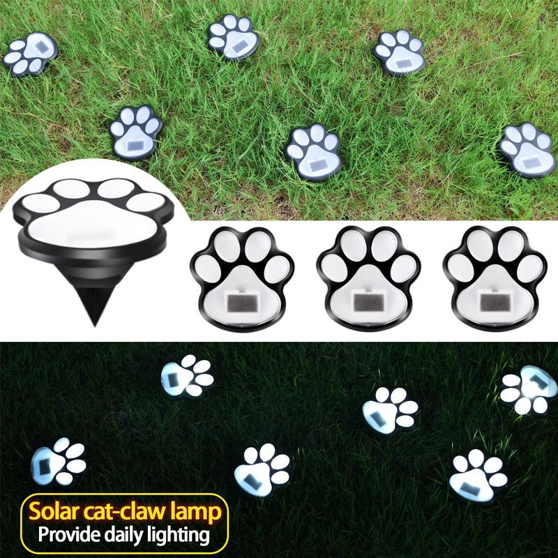 1PC Lawn Light Outdoor Paw Shaped for Garden Patio Underground Light Yard Walkway LED Driveway Decor Solar Light Waterproof IP44