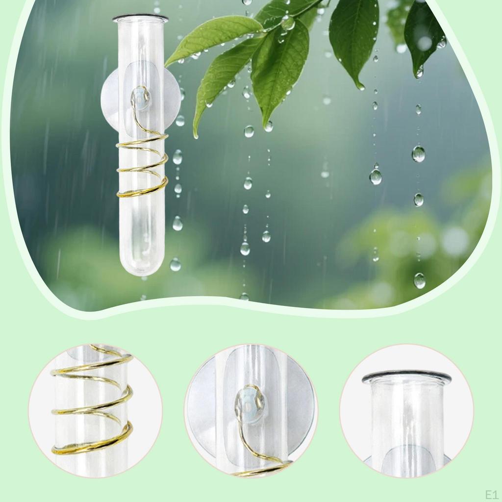 Outdoor Rain Gauge Measuring Easy to Install Decoration with Suction Cup Rainfall Recorder for