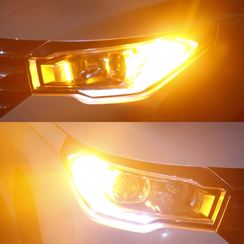 Aokyoung T20 Single LED Turn Signal, Amber, Built-in Resistor, 7440 W21W, WY21W, LED Bulb,