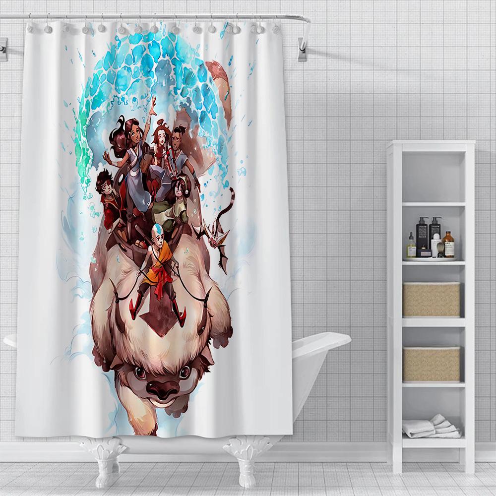 Classic Anime Avatar The Last Airbender Shower Curtain Waterproof Polyester Fabric Paint Bath Curtain Bathroom Decor Curtain