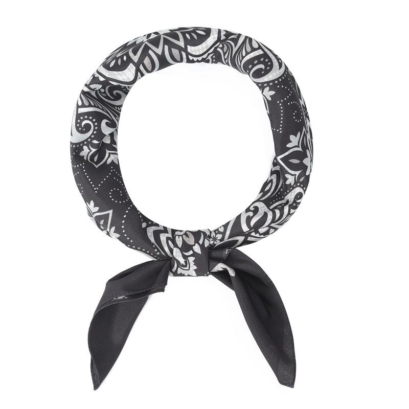 Zhonggao Youpin 2025 new spring, summer and autumn thin headscarf double-sided printed silk scarf square scarf