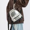Silver Backpack Women PU Outdoor Backpack