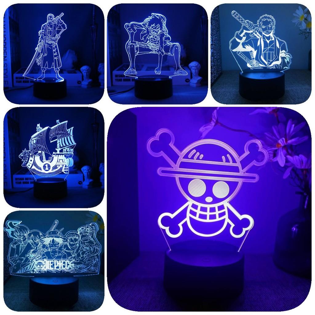 One Piece Led Night Light Kids Bedroom Decor Luffy Roronoa Zoro Lamp Acrylic
