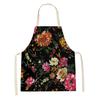 Watercolor Flower Pattern Cleaning Kitchen Aprons Home Decor Cooking Household Apron Linen Adult Kids Bibs Kitchen Accessories