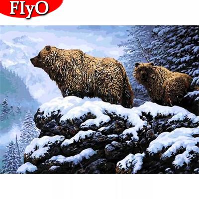 Ricamo Diamante 5D Fai da Te Orso Neve Quadrato Completo Kit Artigianale Saldi Pittura Diamante Animale Mosaico Inverno Decorazione Casa