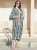 Viskose-Print Urlaubskimono-Cardigan: Long Beach Cover-Up mit Sonnenschutz