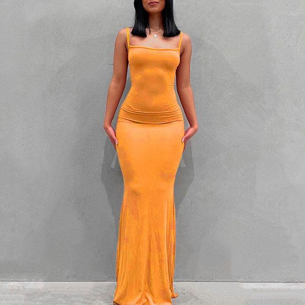 Dámské sexy šaty Večerní šaty Ležérní Slim Suspender Domácí kombinéza Dlouhá sukně Ženy