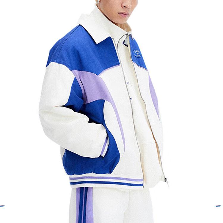 Li Ning Reignite Serisi Renk Bloklu Fermuarlı Yaka Uzun Kollu Pamuklu Ceket Unisex Ceket Kirli Beyaz Mor Mavi AJMU045-2