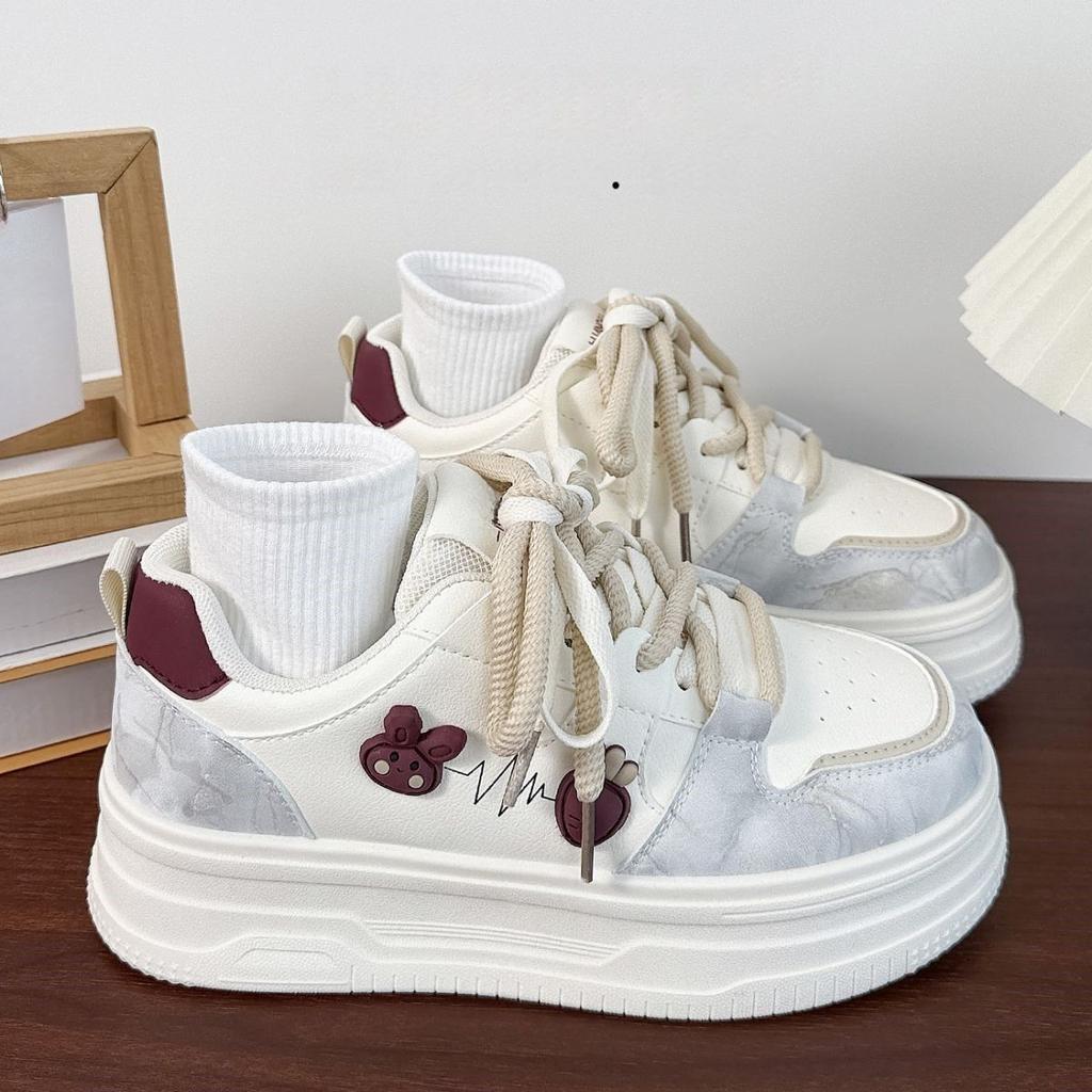 Little White Shoes Women's 2025 New Korean Version of Versatile Student Casual Shoes High Value Design Vibe Thick Baseplate Shoes