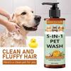 5-in-1 Premium Pet Wash Shampoo, Gentle for Itchy & Sensitive Skin, Provides Itch Relief, Soothing for Dry Skin, Moisturizing Anti-Itch, 250g