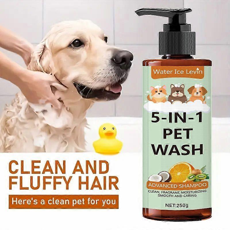 5-in-1 Premium Pet Wash Shampoo, Gentle for Itchy & Sensitive Skin, Provides Itch Relief, Soothing for Dry Skin, Moisturizing Anti-Itch, 250g