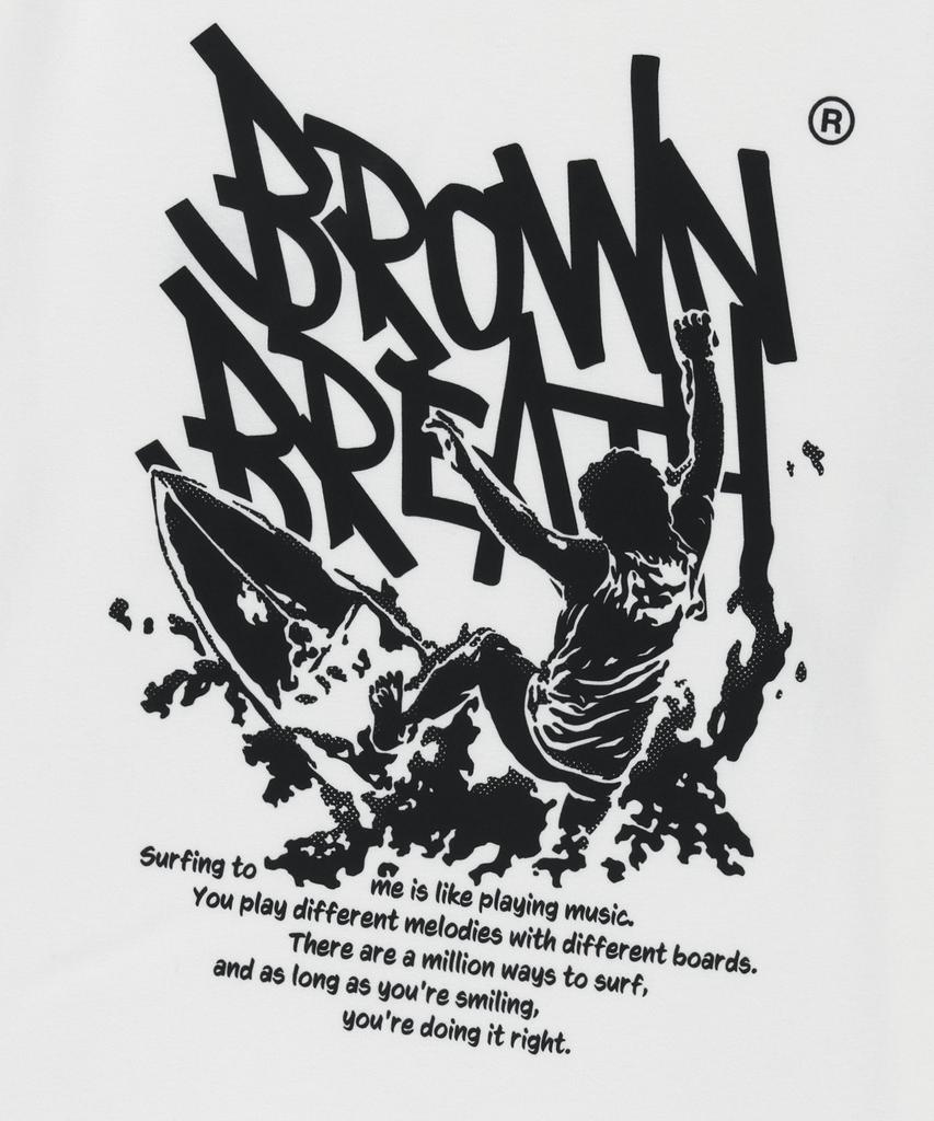 BROWNBREATH Bb Surfing Mess Tag Tee - White