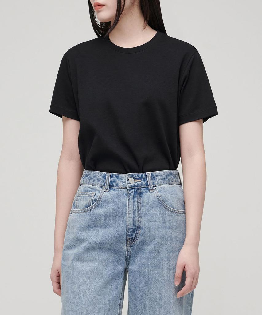 MUSINSA STANDARD WOMAN Women'S Basic Crew Neck T-Shirt [Black]